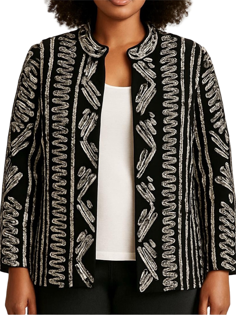 28. WOMENS CHICO’S 2/L DETAIL JACKET